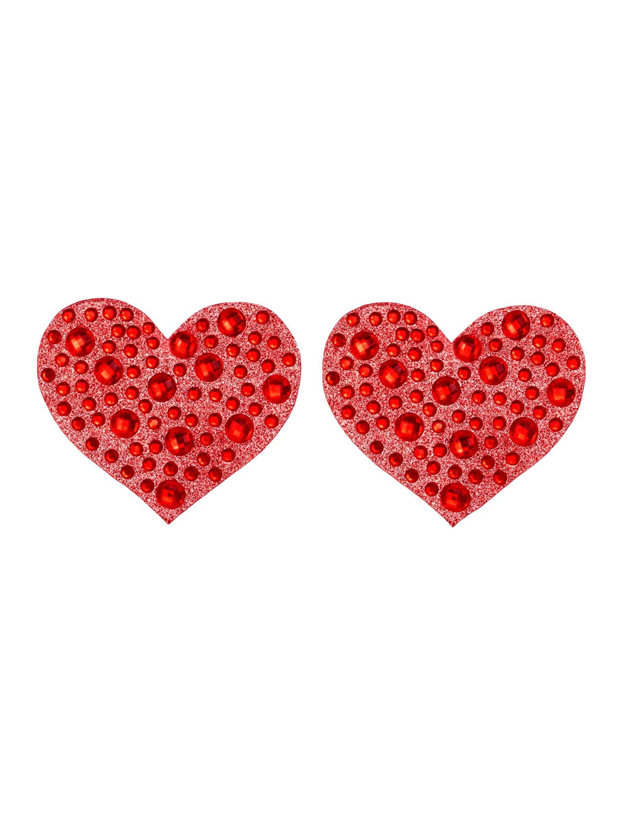 Womens Red Heart Amore Nipple Jewel Stickers Main Image
