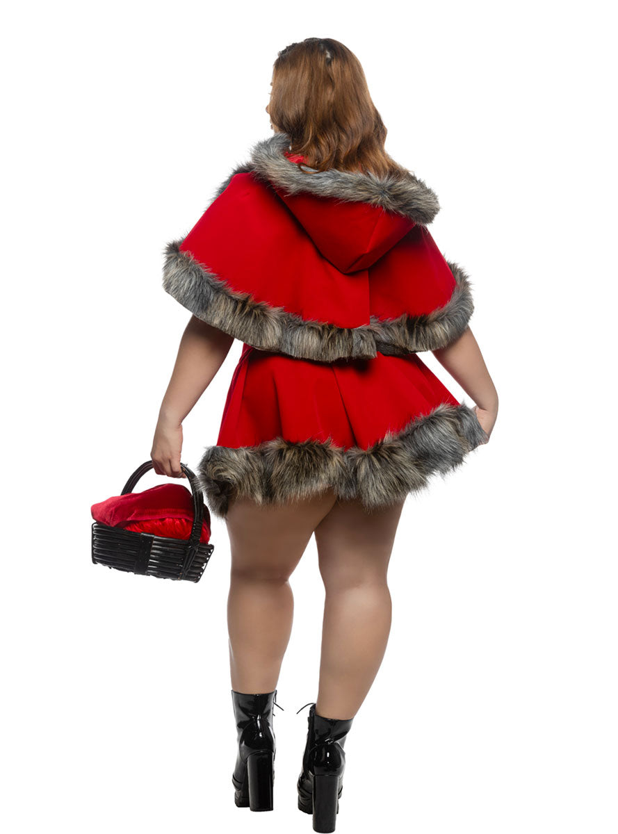 Enchanted Forest Plus Size Womens Sexy Red Riding Hood Costume - Back Image