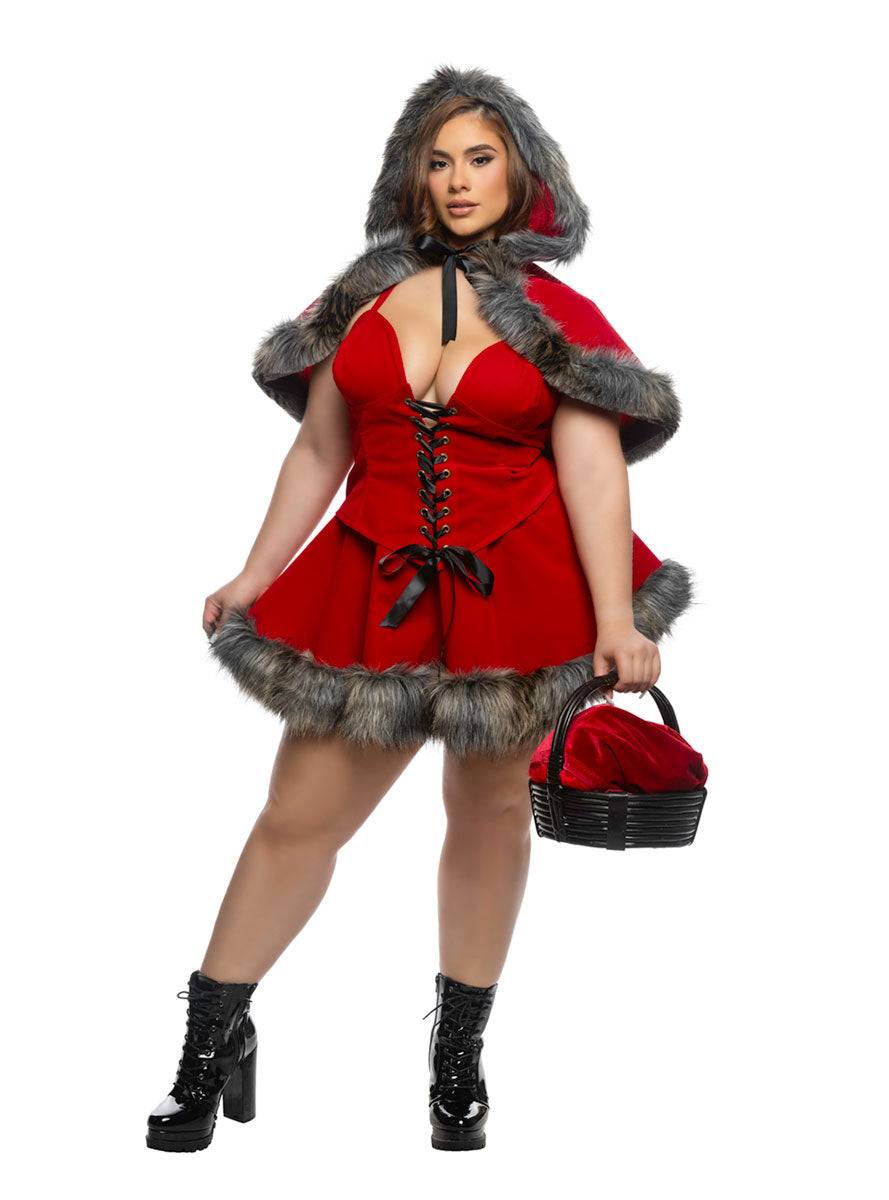 Enchanted Forest Plus Size Womens Sexy Red Riding Hood Costume - Main Image