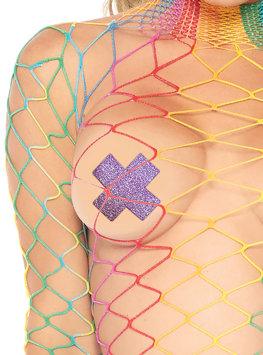 Rainbow Fence Net Long Sleeve Bodysuit