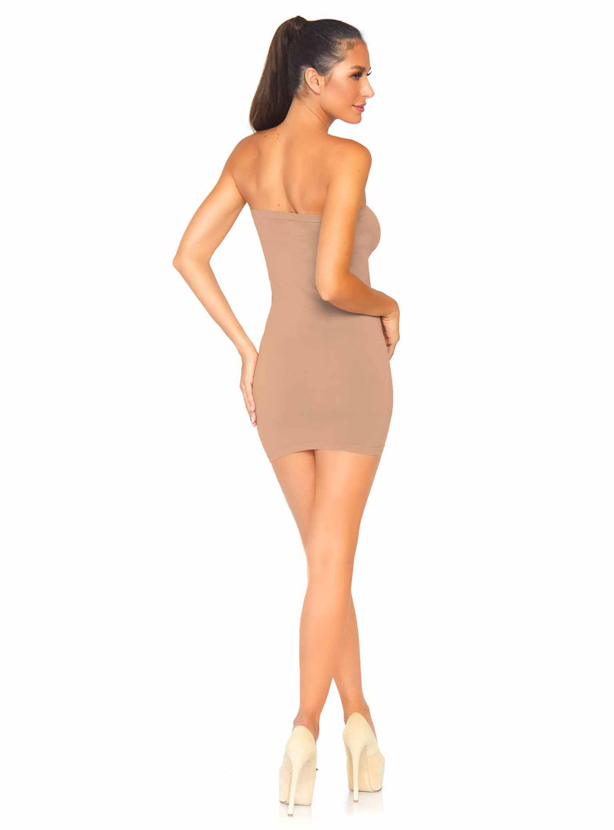 Medium Skin Tone Opaque Microfiber Tube Dress