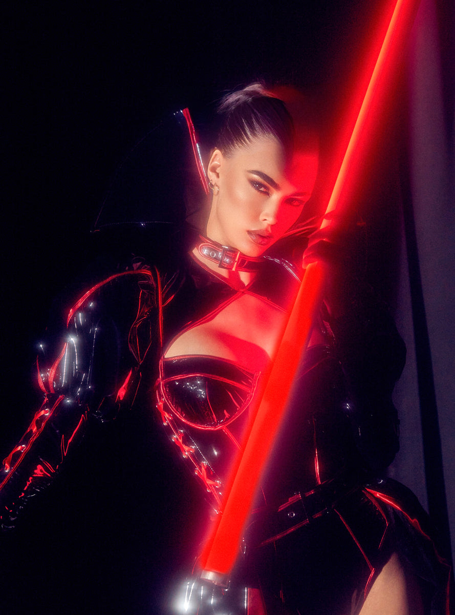 Underworld Evil Queen Womens Sexy Black and Red Deluxe Halloween Costume - Lifestyle Image 7