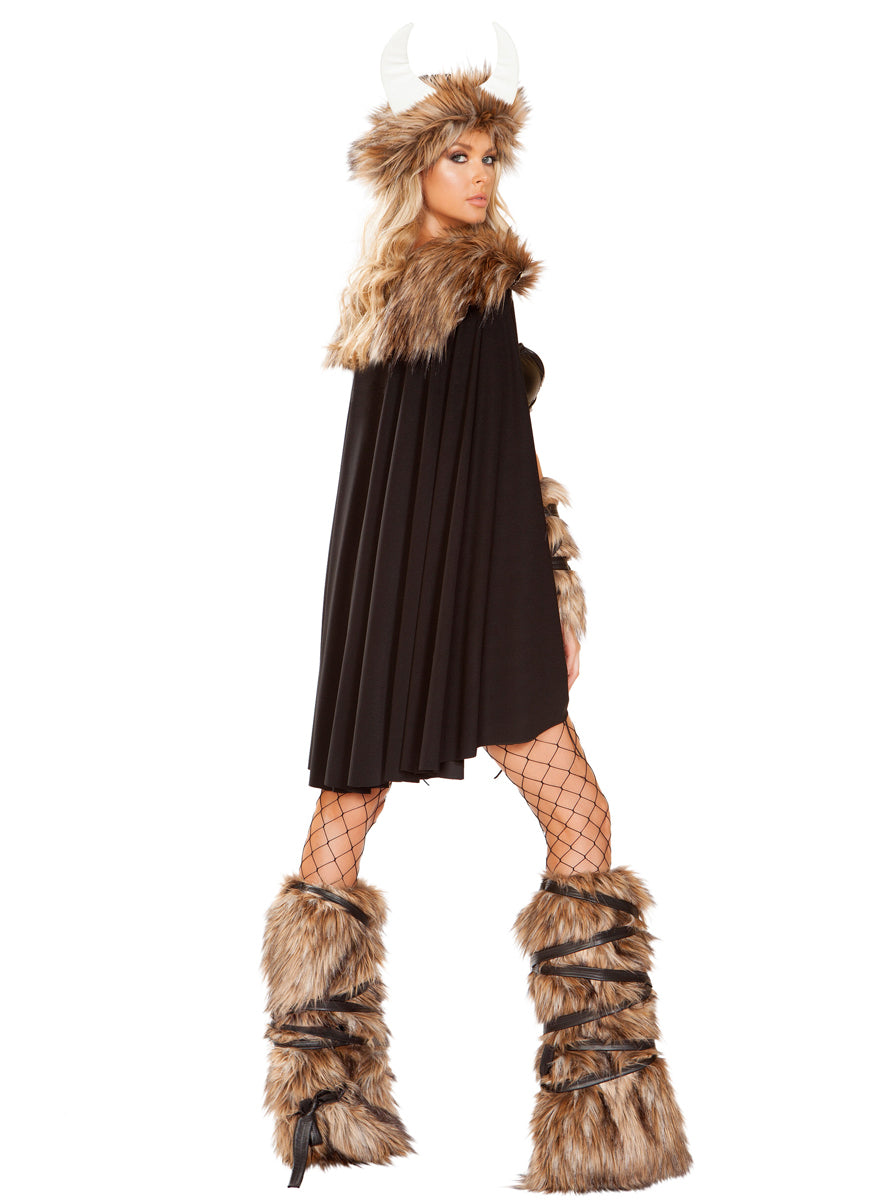 Viking Warrior Deluxe Womens Sexy Nordic Costume - Back Image