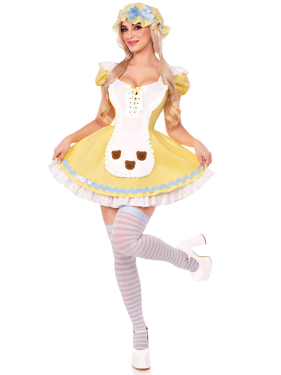 Womens Sexy Yellow Goldilocks Beary Cutie Storybook Costume Main Image