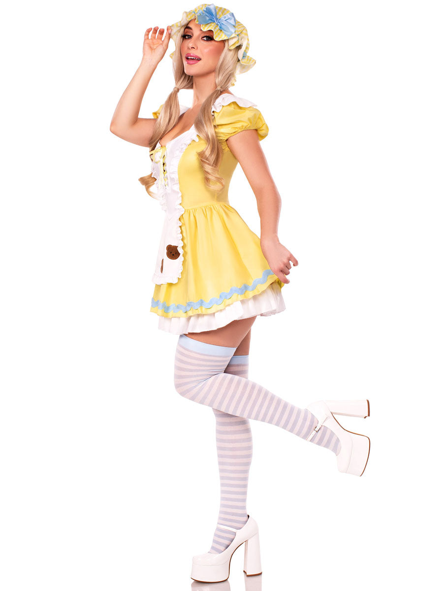 Womens Sexy Yellow Goldilocks Beary Cutie Storybook Costume Side Image