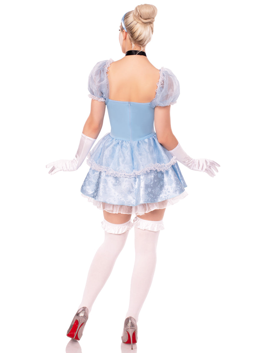 Womens Sexy Blue Ballroom Babe Princess Cinderella Costume Back Image