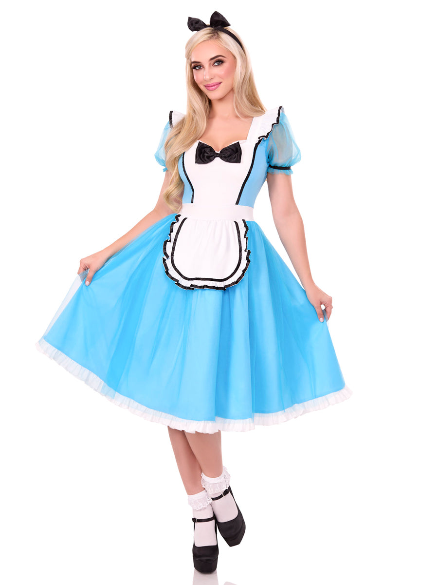 Womens Blue Looking Glass Alice In Wonderland World Book Day Costume Main Image