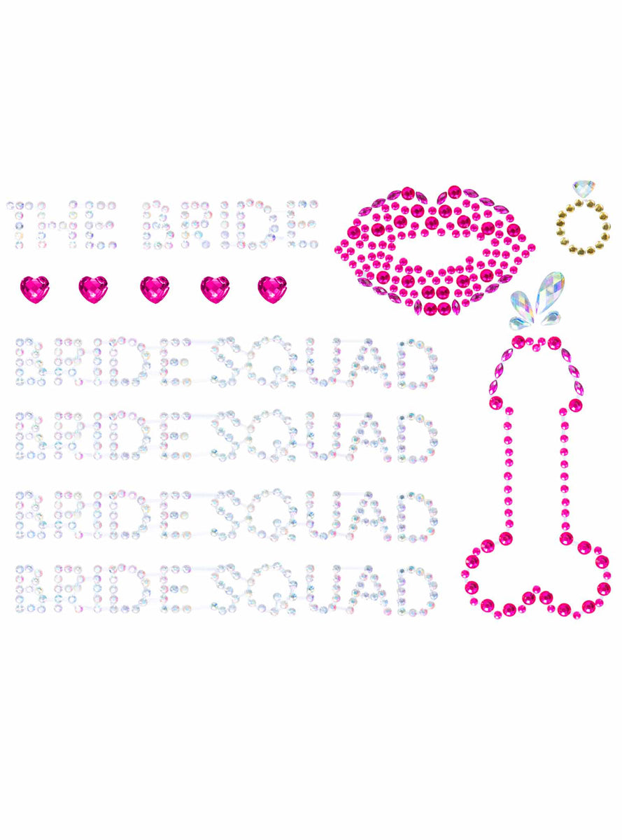 Bride Quad Hens Night Body Jewel Stickers