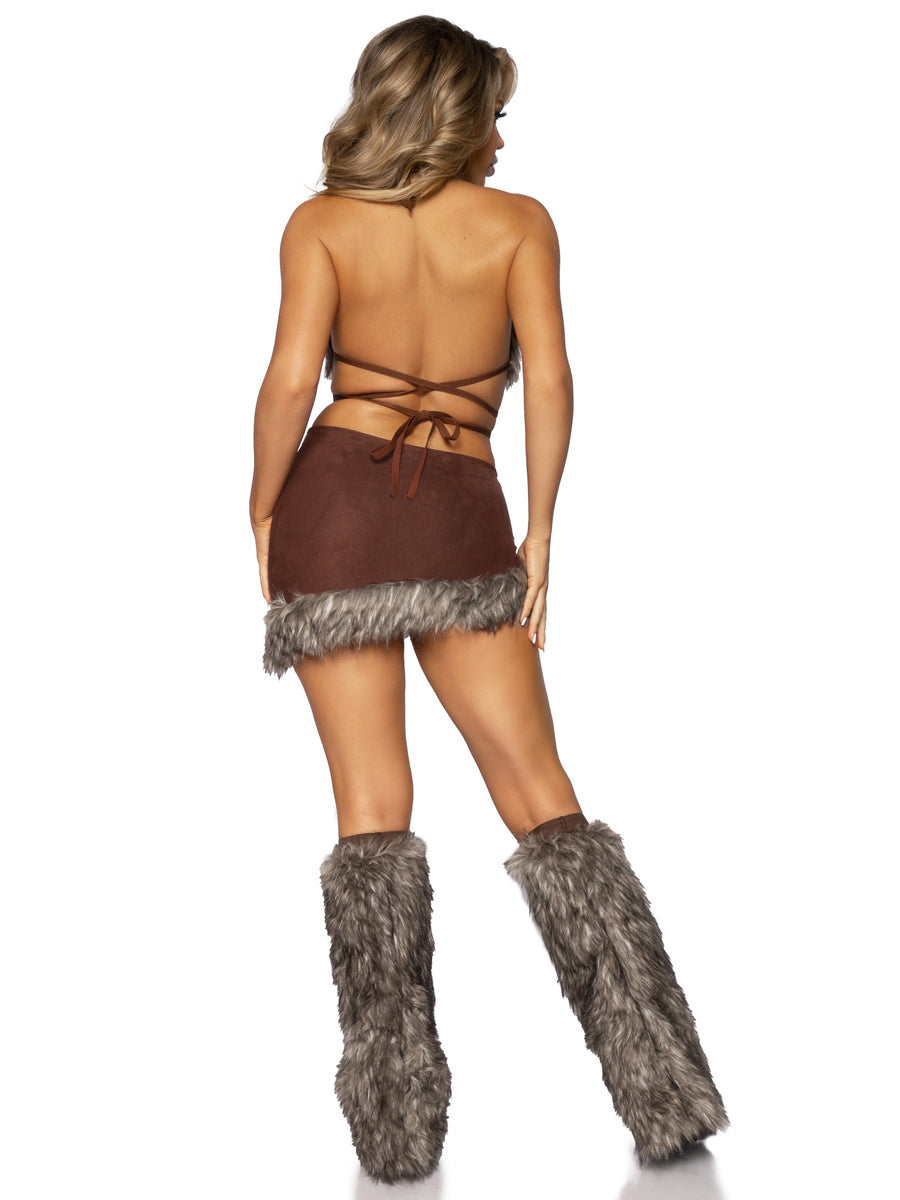 Womens Sexy Cave Babe Prehistoric Costume Back Image
