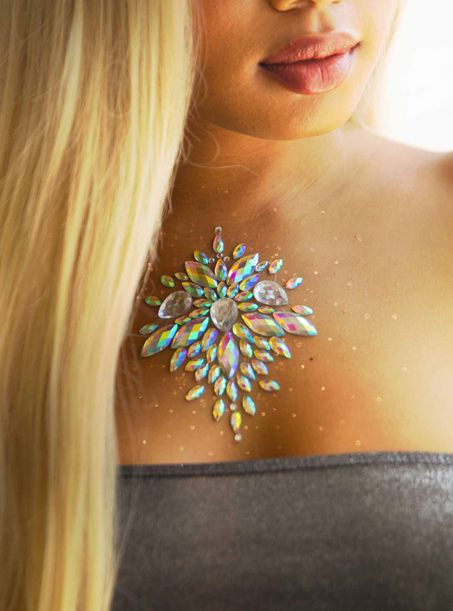 Celestial Clear Stick On Body Jewels Main Image