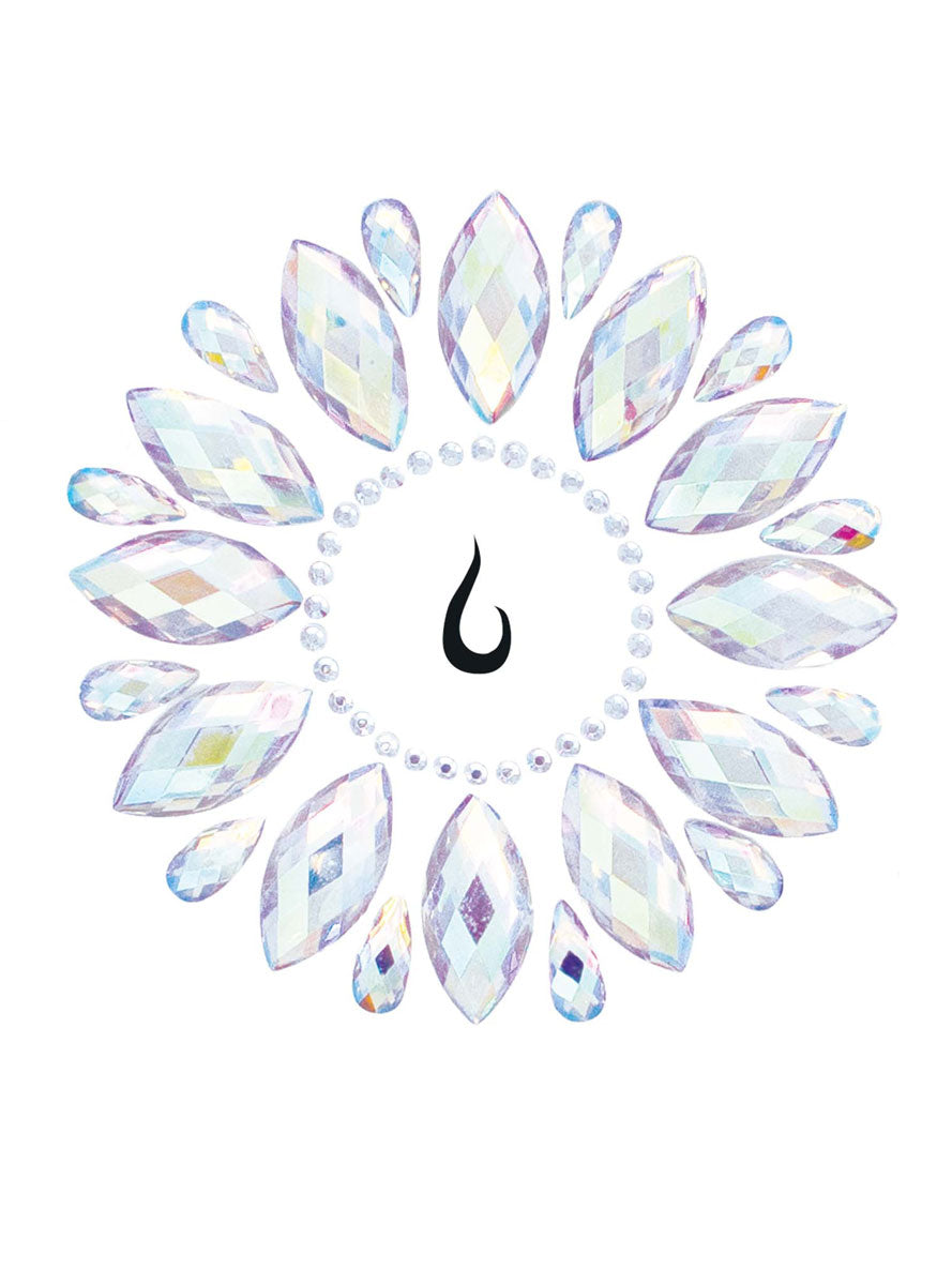 Clear Fleur Belly Button Stick On Body Jewels Main Image