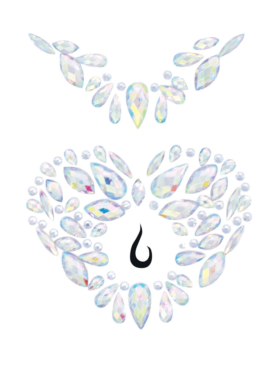Clear Heart Shaped Belly Button Stick On Body Jewels Main Image