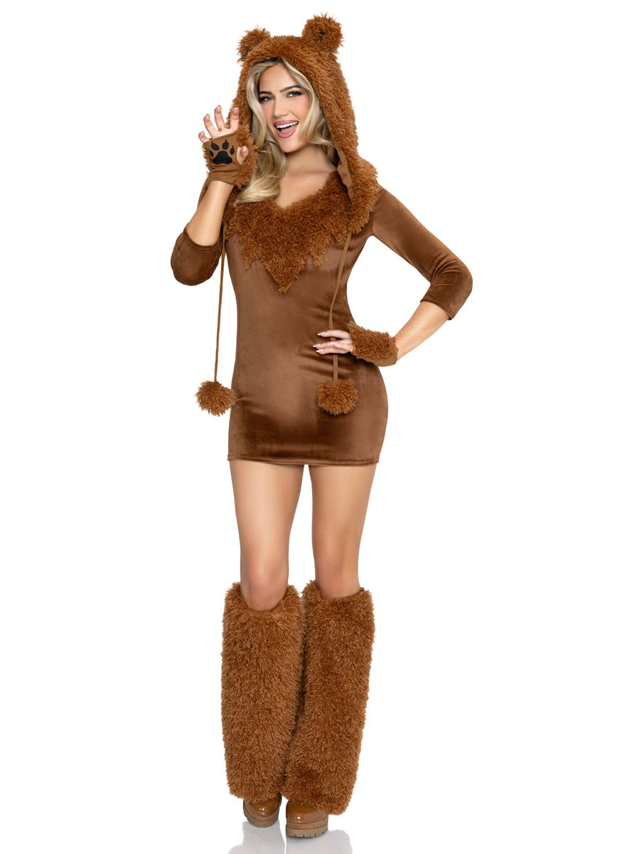 Sexy Womens Cute Brown Honey Bear Costume Front Image