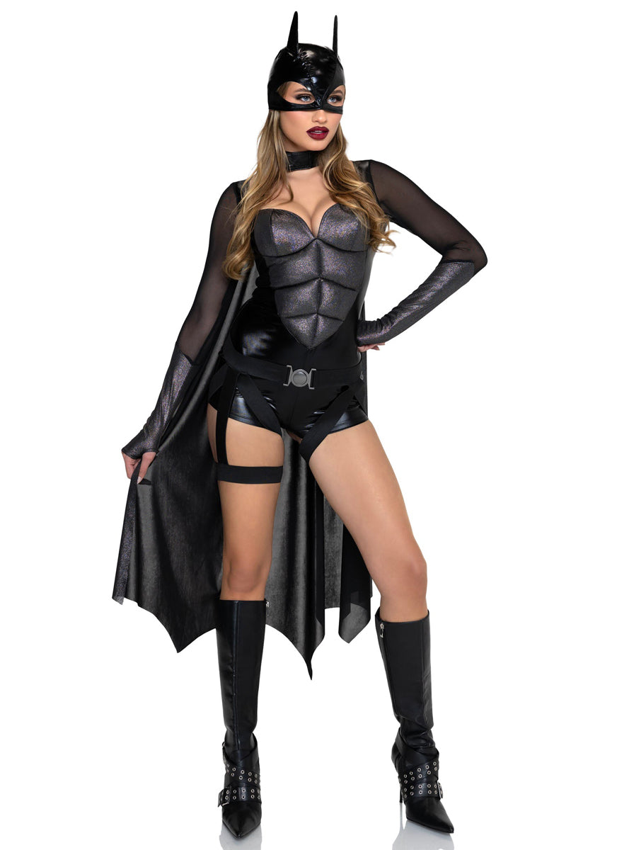 Sexy Womens Dark Crime Fighting Hero Batman Costume Alternate Front Image