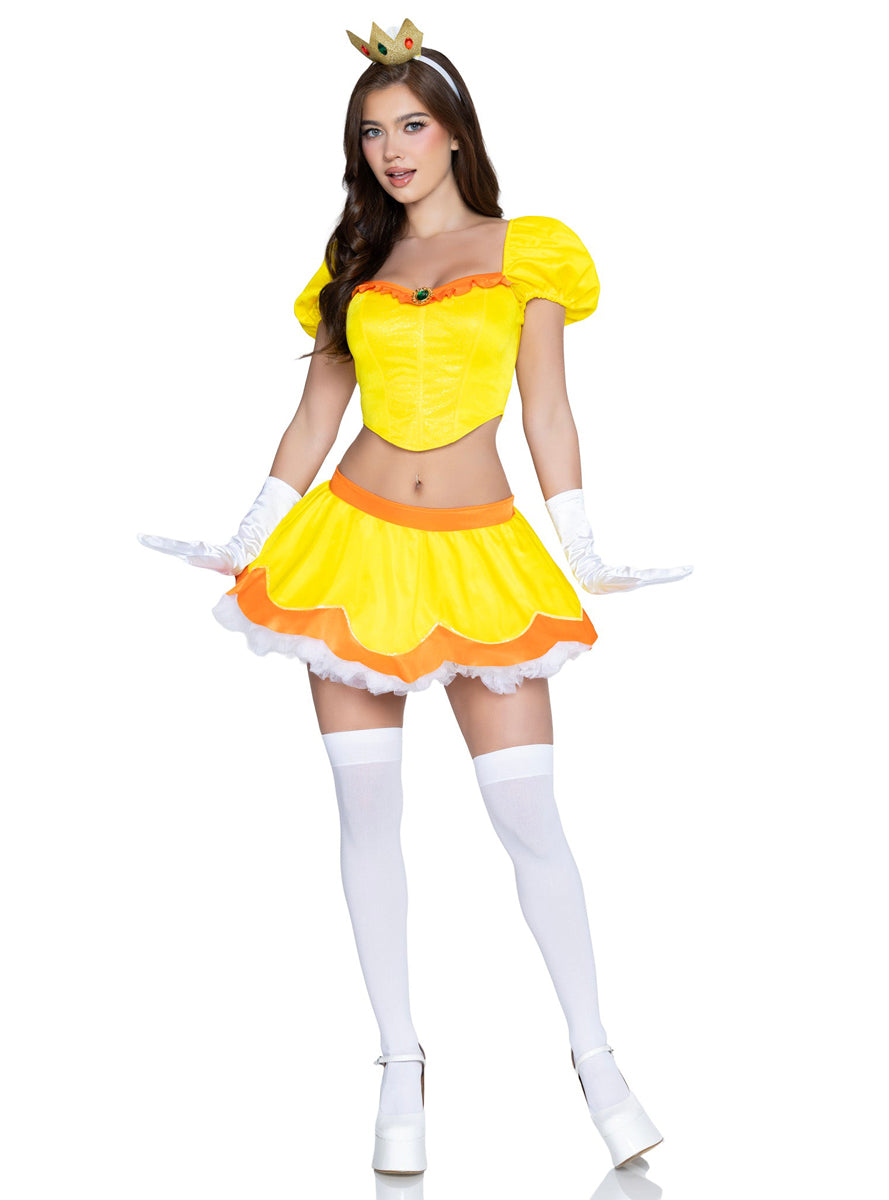 Sexy Womens Flirty Daisy Flower Princess Costume Front Image