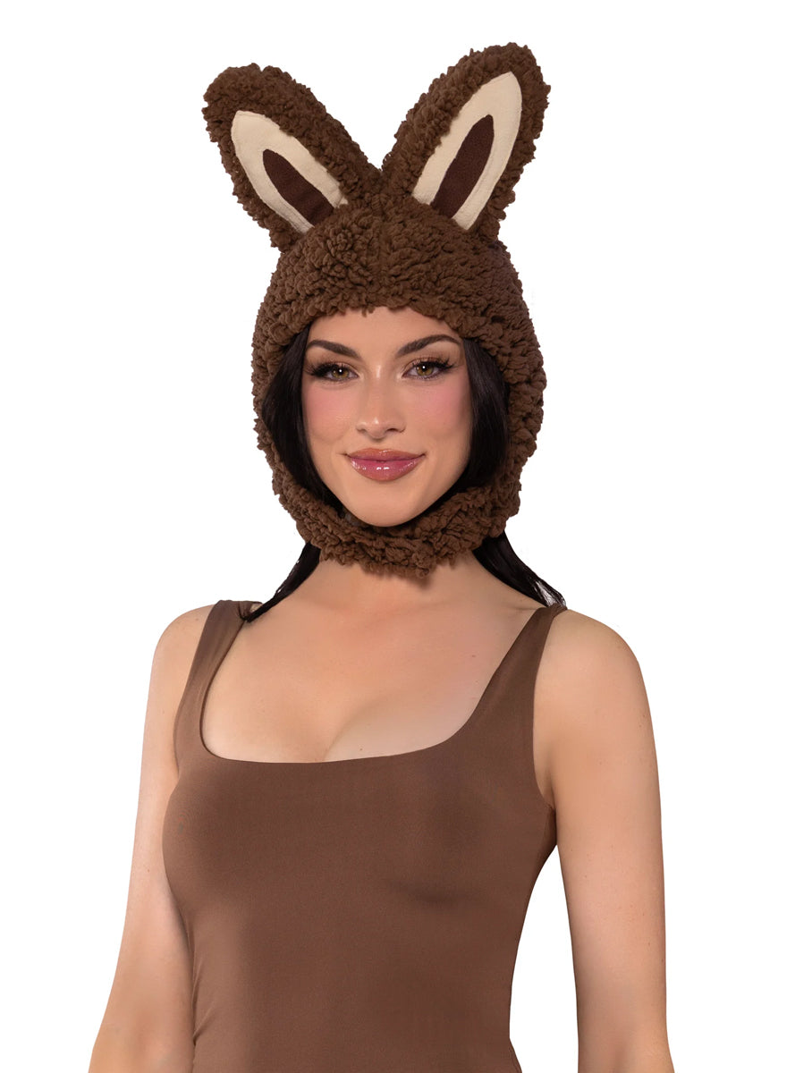Fluffy Brown Labubu Monster Womens Costume Bonnet Main Image