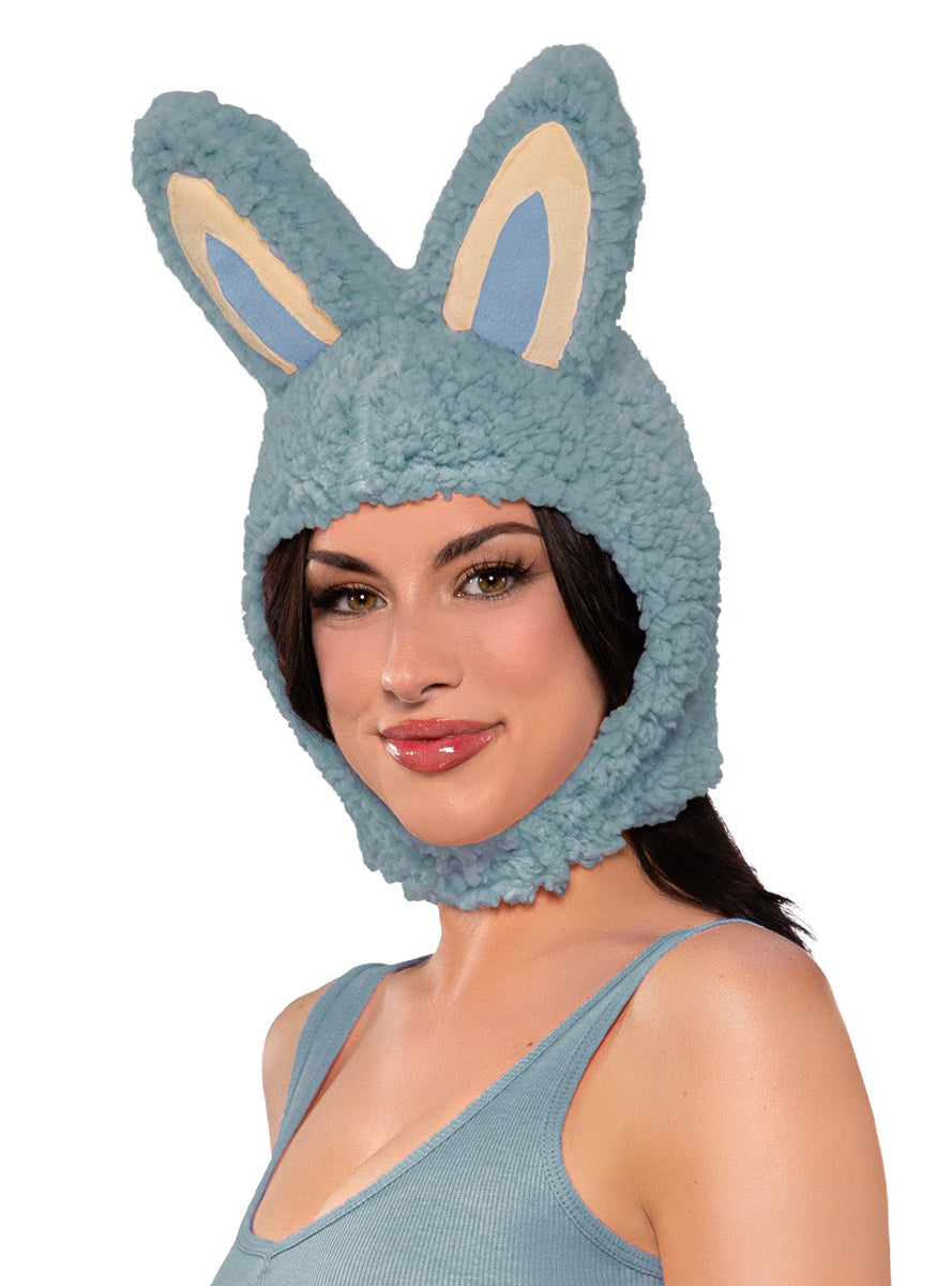 Furry Blue Monster Labubu Hat Side Image