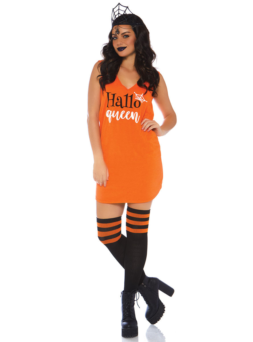 Womens Orange Hello Queen Halloween Costume Dress Alternative Image
