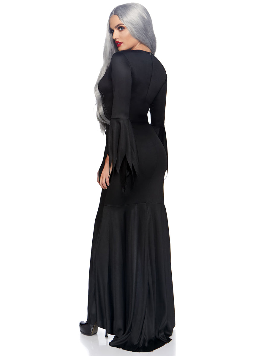 Morticia Addams Women's Sexy Gothic Halloween Costume - Side Image