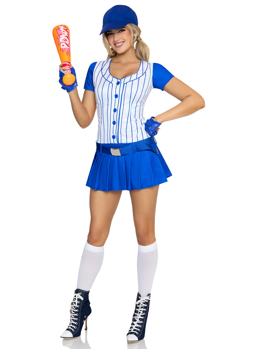 Sexy Womens Home Run Hitter Baseball Player Costume Alternate Front Image