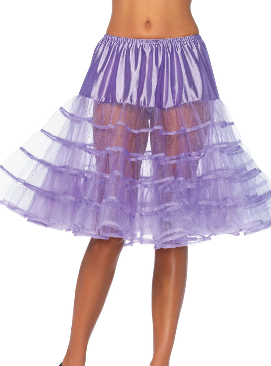 Womens Lavender Knee Length Layered Costume Petticoat