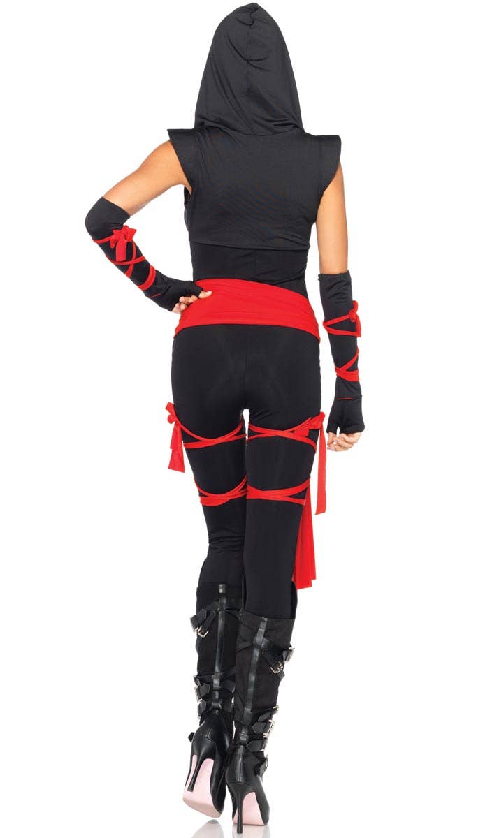 Women's Sexy Japanese Ninja Fancy Dress Costume Back View