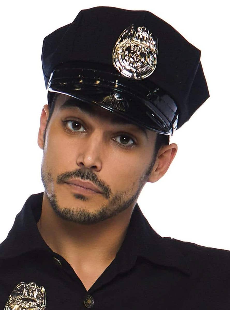 Deluxe Cop Men's Fancy Dress Costume - Hat Image