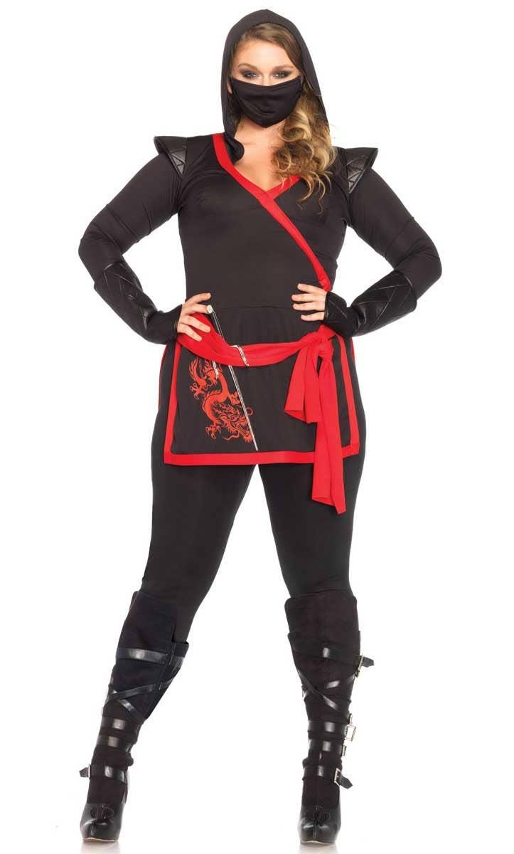 Ninja Assassin Sexy Plus Size Women's Fancy Dress Costume Image