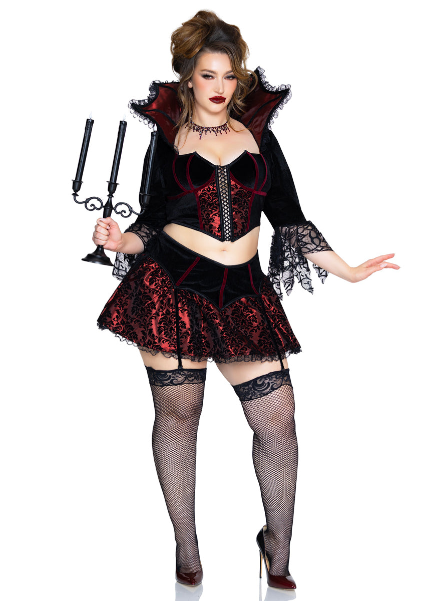 Sexy Plus Size Womens Love Bite Vampire Halloween Costume Front Image