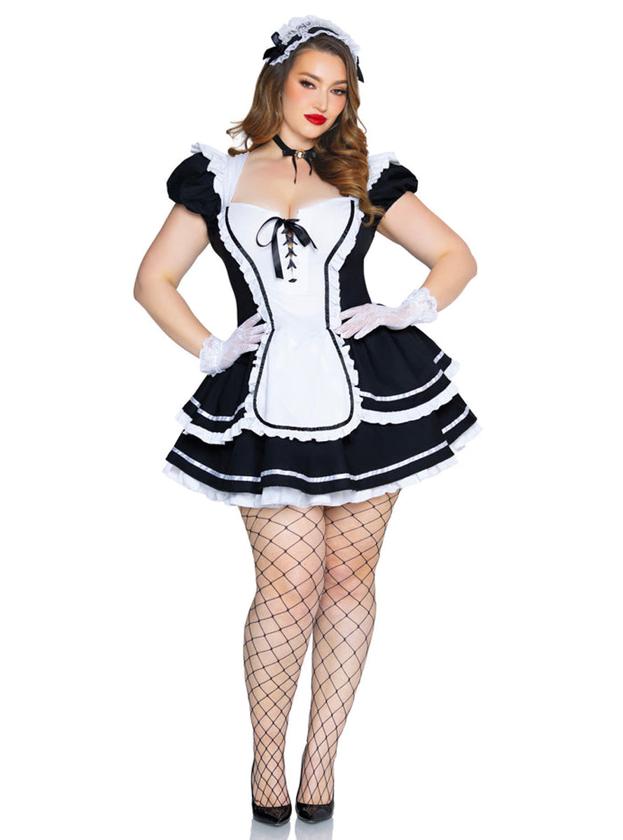 Sexy Plus Size Womens Maid To Flirt French Maid Costume Alternate Front Image