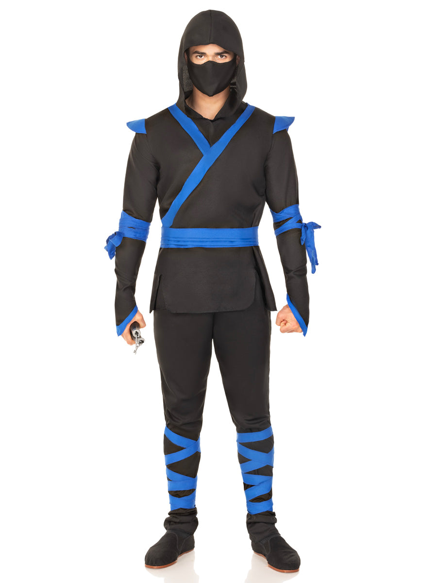 Japanese Ninja Mens Blue and Black Costume