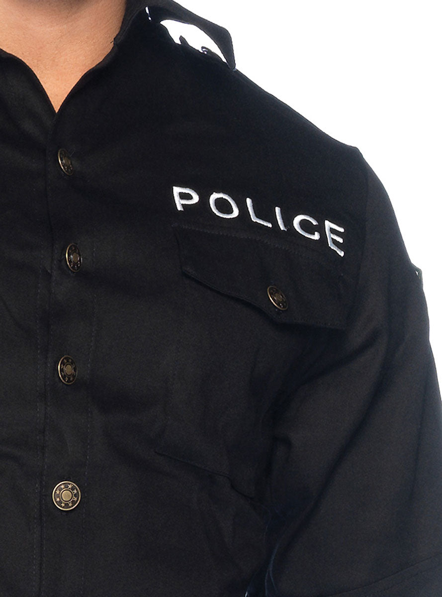 Deluxe Cop Men's Fancy Dress Costume - Police Image