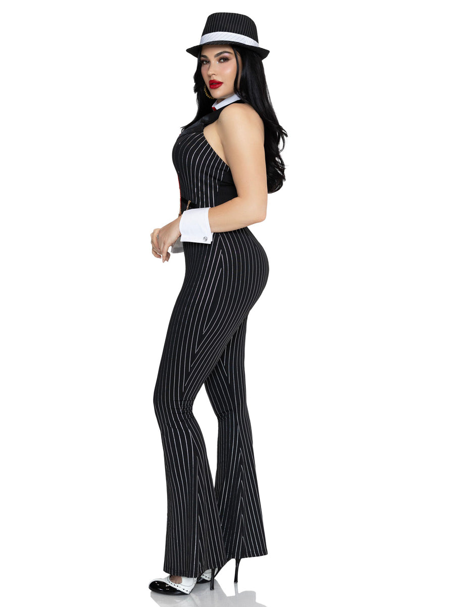 Sexy Womens Mob Boss Babe Gangster Costume Side Image