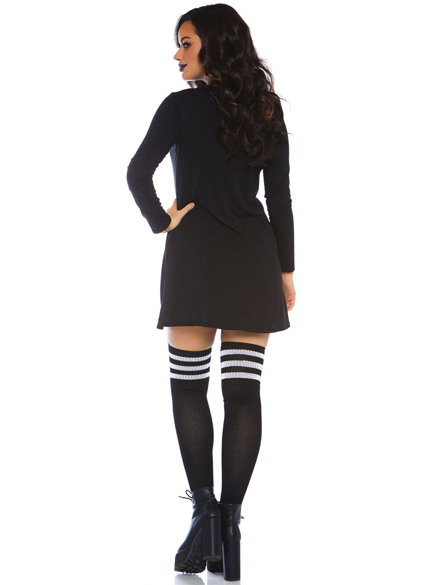 Womens Black More Boos Halloween Costume Dress Back Image