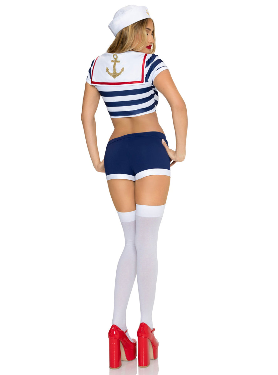 Sexy Womens Pin Up Sailor Costume Back Image