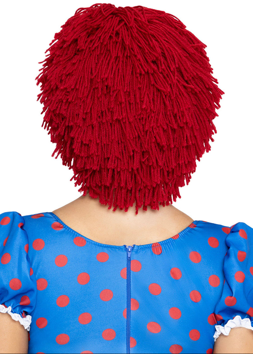 Rag Doll Womens Red Yarn Costume Wig