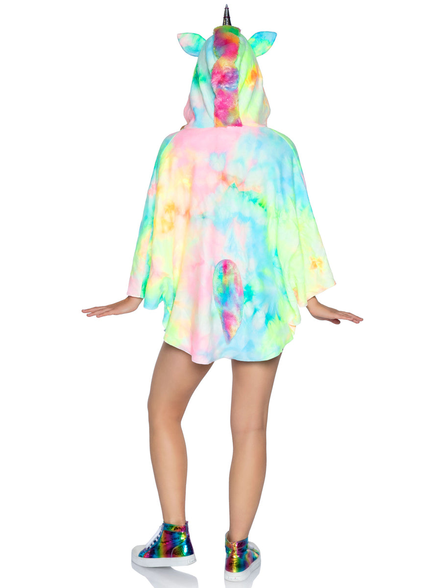 Rainbow Tie Dye Unicorn Costume Poncho