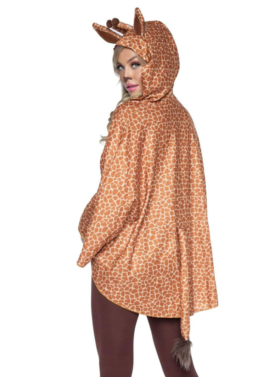Spotted Giraffe Animal Costume Poncho Back Image