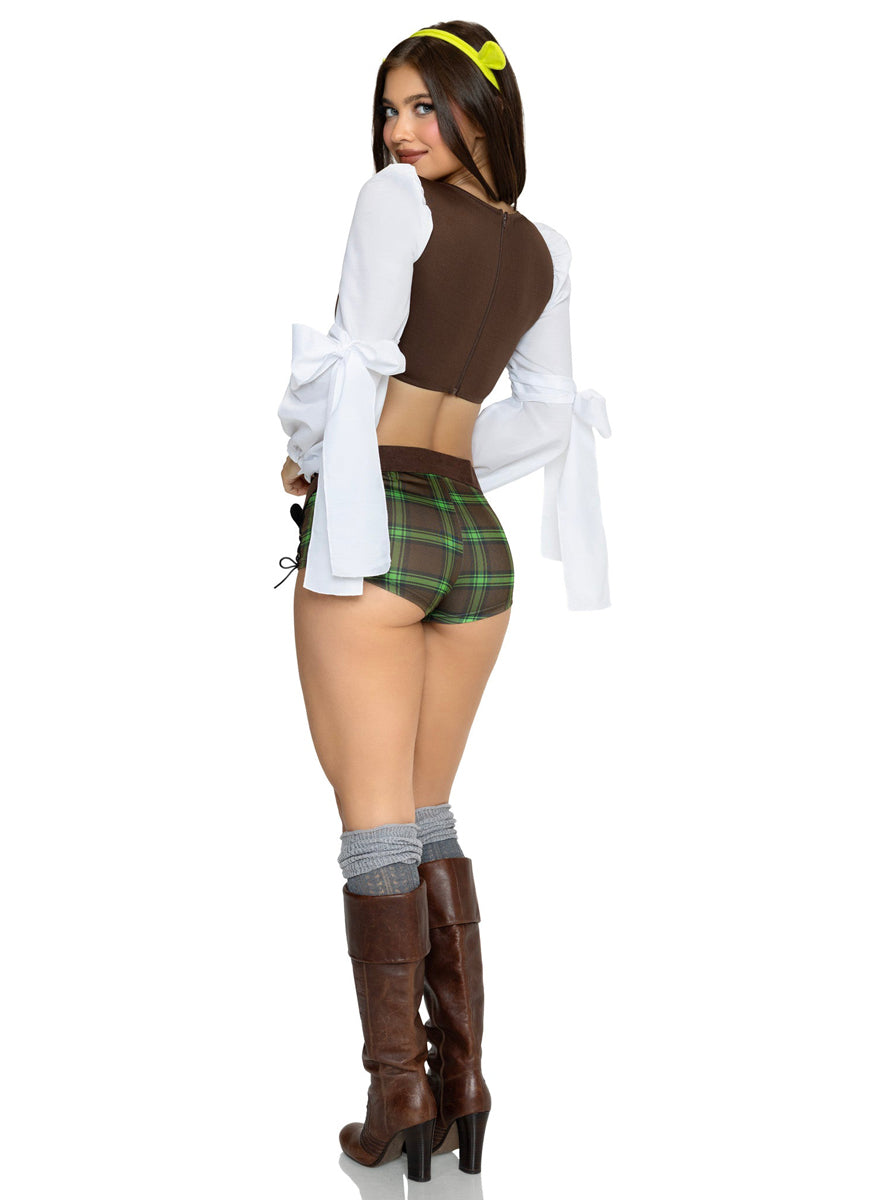 Sexy Womens Swamp Sweetie Shrek Ogre Costume Back Image