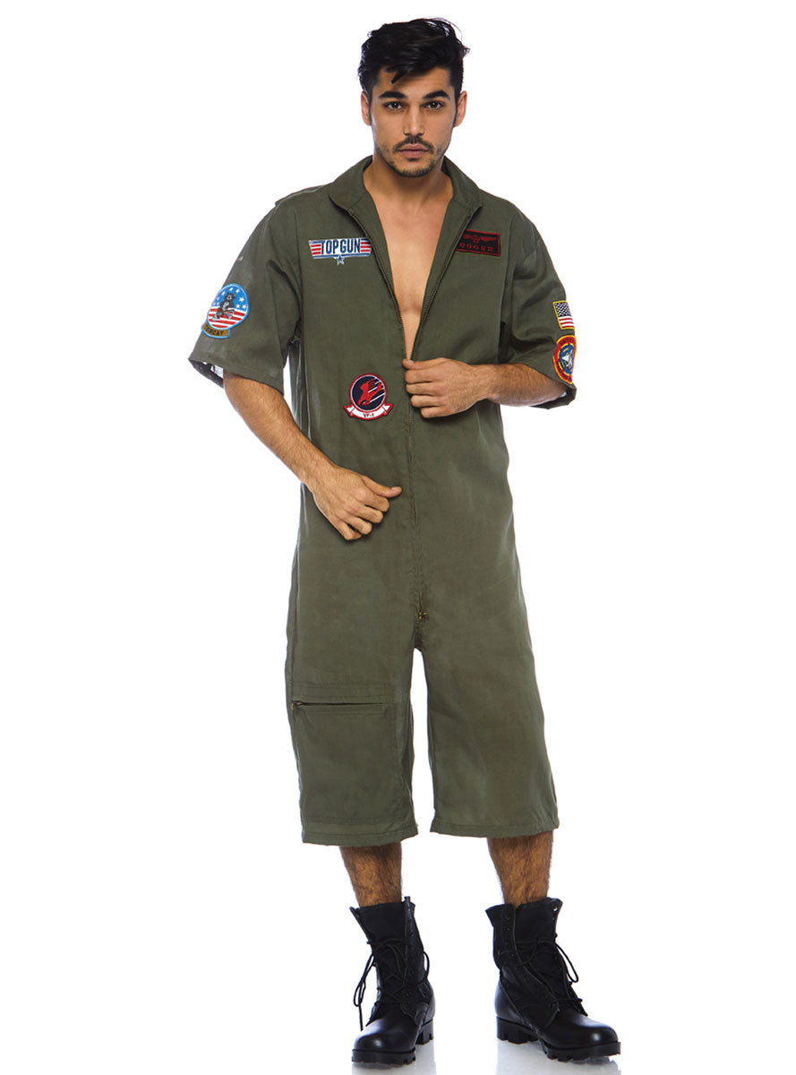 Top Gun Mens Short Flight Suit Costume