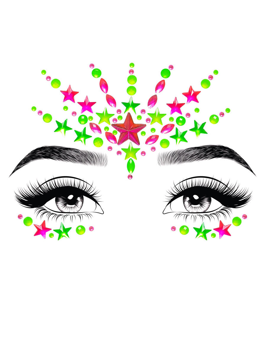 Vibe Black Light Reactive Face Jewels And Body Glitter Set Main Image