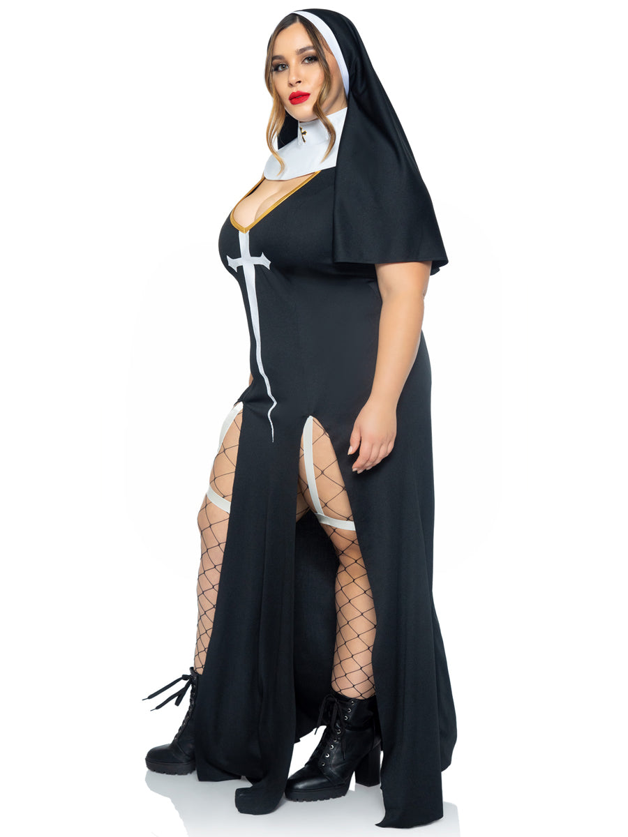 Sultry Sinner Womens Sexy Plus Size Nun Costume