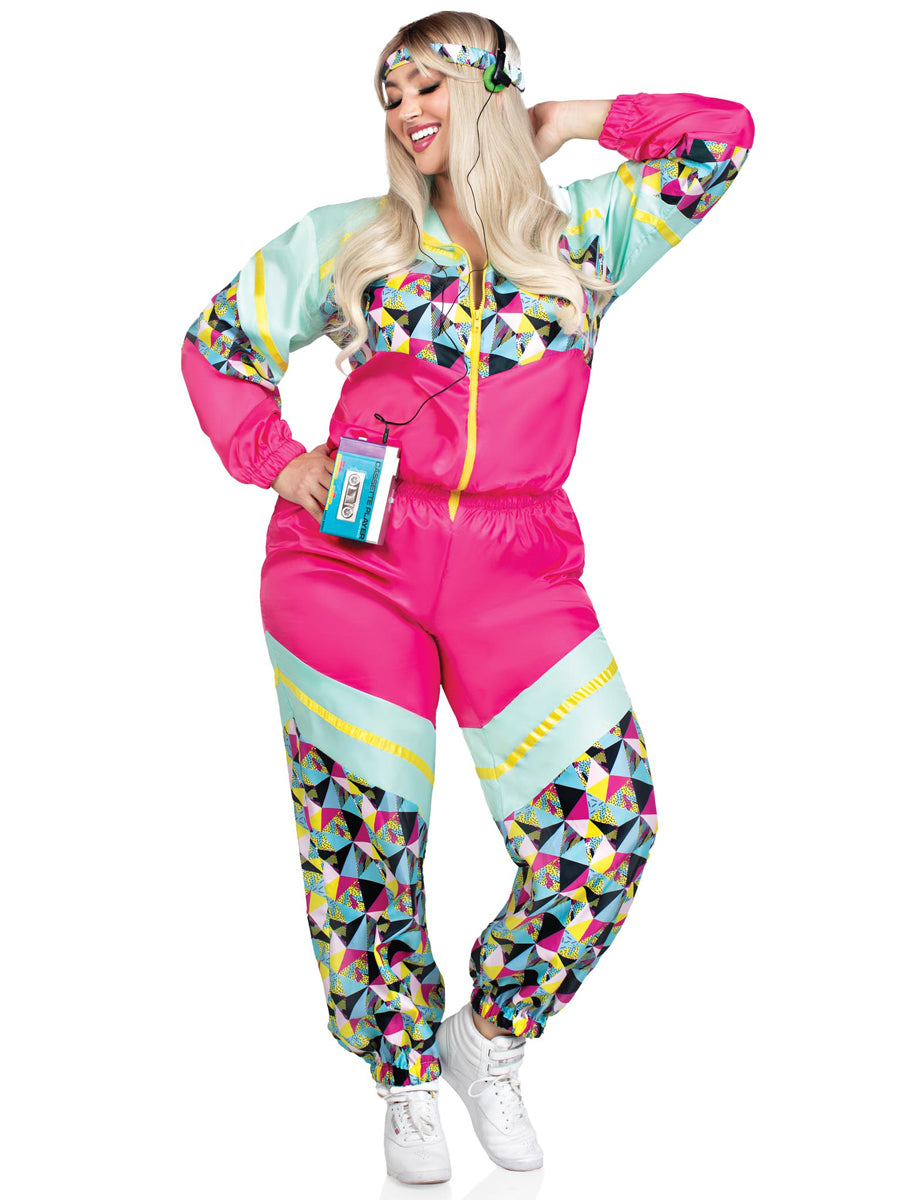 80s Retro Plus Size Womens Tracksuit Costume