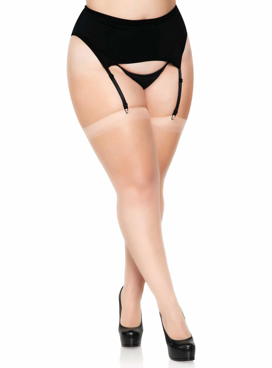 Plus Size Womens Sheer Nude Dex Stockings Main Image