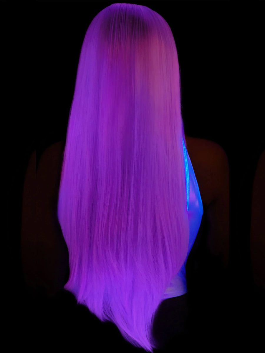 Womens Straight Long Lavender Costume Wig Alternative Image