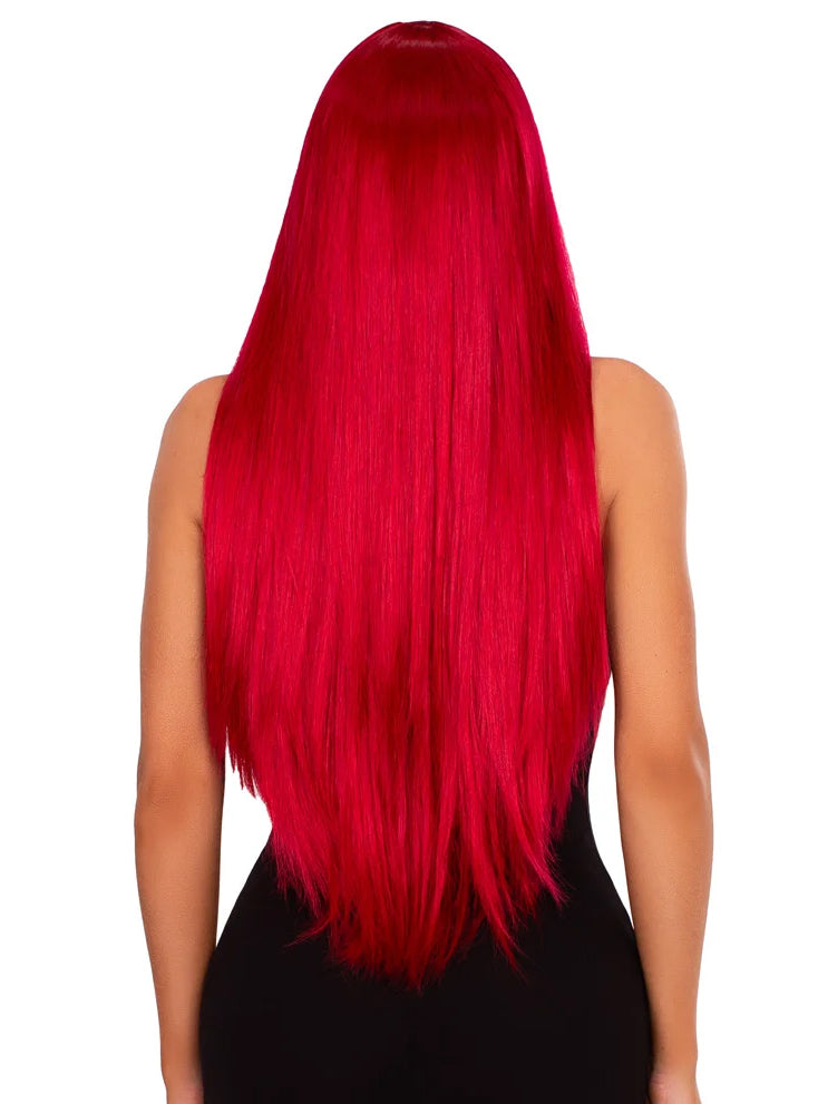 Womens Straight Long Red Costume Wig Alternative Image 2