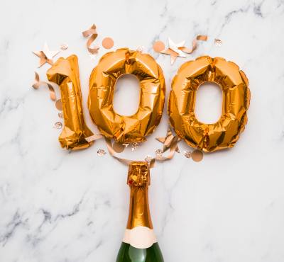 Image of 100th birthday party supplies