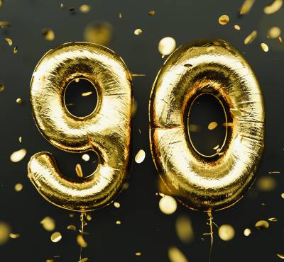 Image of 90th birthday party supplies