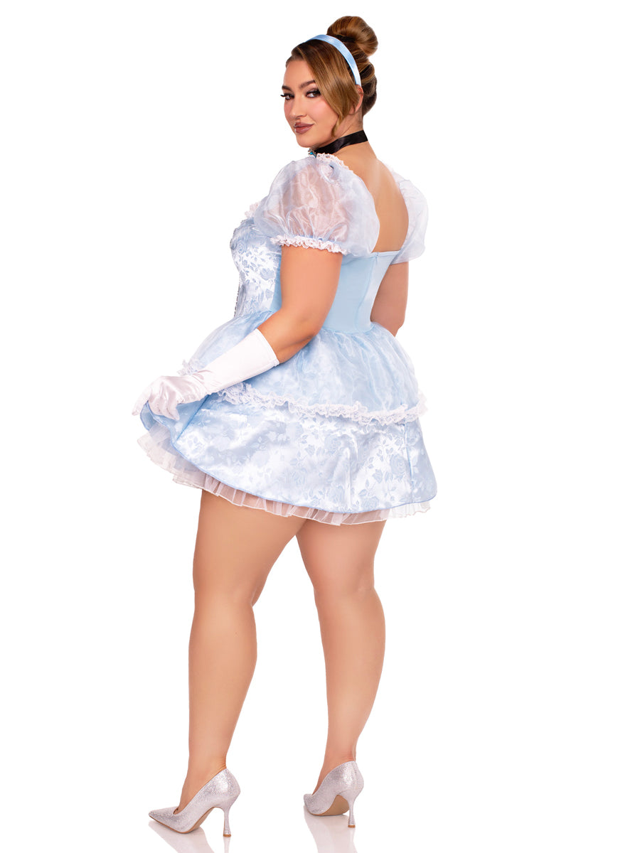 Womens Plus Size Sexy Cinderella Ballroom Babe Costume Back Image
