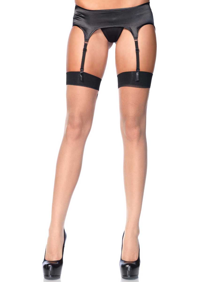 Womens Black Ribbed Stirrup Leg Warmers With Athletic Stripe Main Image